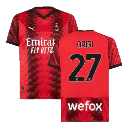 Men AC Milan ORIGI #27 Home Soccer Jersey Shirt 2023/24 - buyjerseyshop.uk