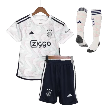 Kids Ajax Away Soccer Jersey Whole Kit (Jersey+Shorts+Socks) 2023/24 - buyjerseyshop.uk