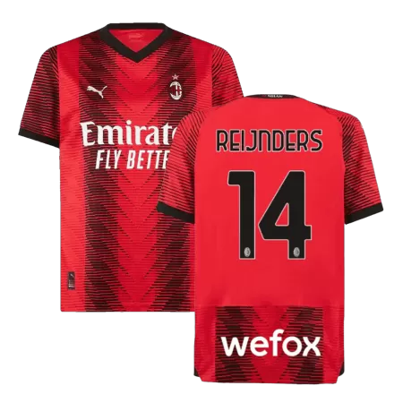Men AC Milan REIJNDERS #14 Home Soccer Jersey Shirt 2023/24 - buyjerseyshop.uk