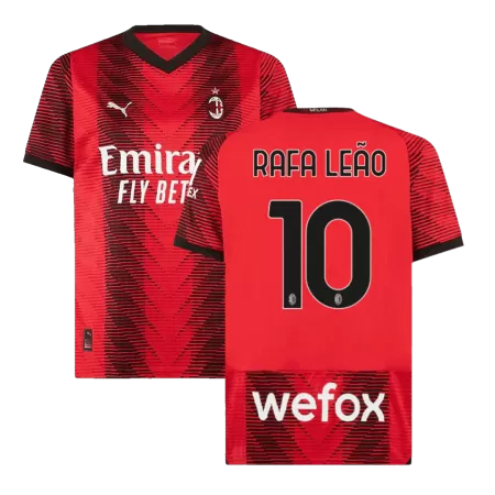 Men AC Milan RAFA LEÃO #10 Home Soccer Jersey Shirt 2023/24 - buyjerseyshop.uk