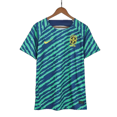 Men Brazil Pre-Match Training Soccer Jersey Shirt 2022 - buyjerseyshop.uk