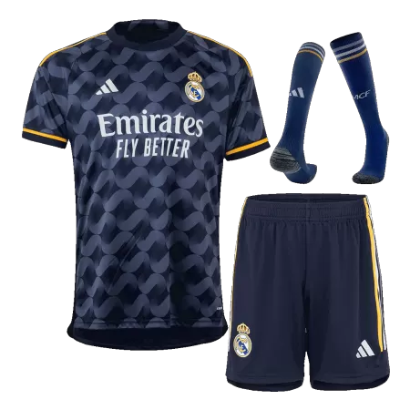 Men Real Madrid Away Soccer Jersey Whole Kit (Jersey+Shorts+Socks) 2023/24 - buyjerseyshop.uk