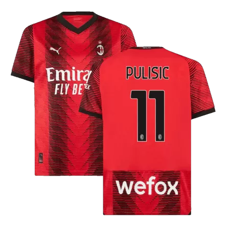 Men AC Milan PULISIC #11 Home Soccer Jersey Shirt 2023/24 - buyjerseyshop.uk