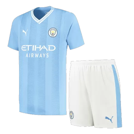 Men Manchester City Home Soccer Jersey Kit (Jersey+Shorts) 2023/24 - buyjerseyshop.uk