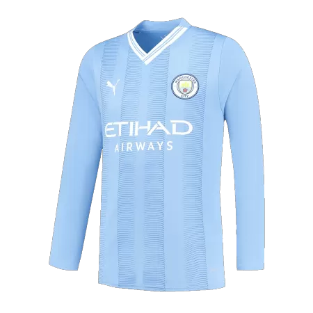 Men Manchester City Home Long Sleeves Soccer Jersey Shirt 2023/24 - buyjerseyshop.uk
