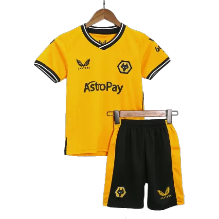 Kids Wolverhampton Wanderers Home Soccer Jersey Kit (Jersey+Shorts) 2023/24 - buyjerseyshop.uk