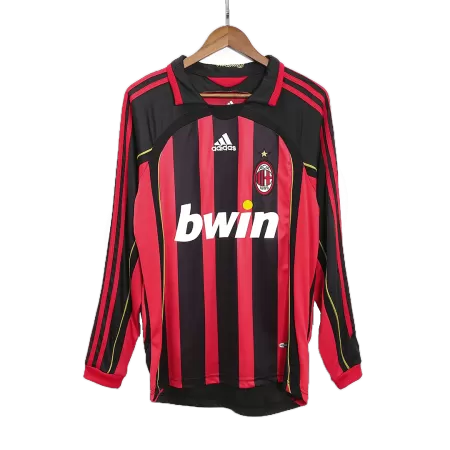 Men AC Milan Retro Jerseys Home Long Sleeve Soccer Jersey 2006/07 - buyjerseyshop.uk