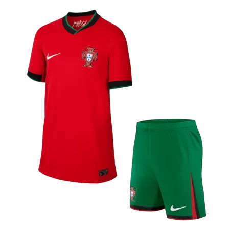 Kids Portugal Home Soccer Jersey Kit (Jersey+Shorts) 2024 - buyjerseyshop.uk