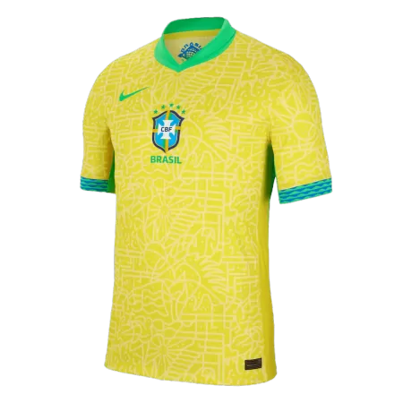 Men Brazil Home Player Version Jersey 2024 - buyjerseyshop.uk